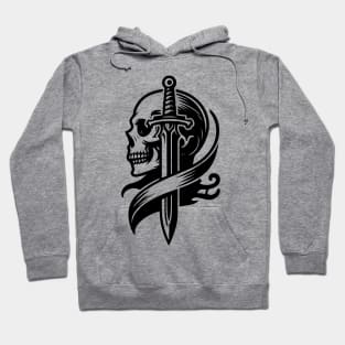 skull with sword Hoodie